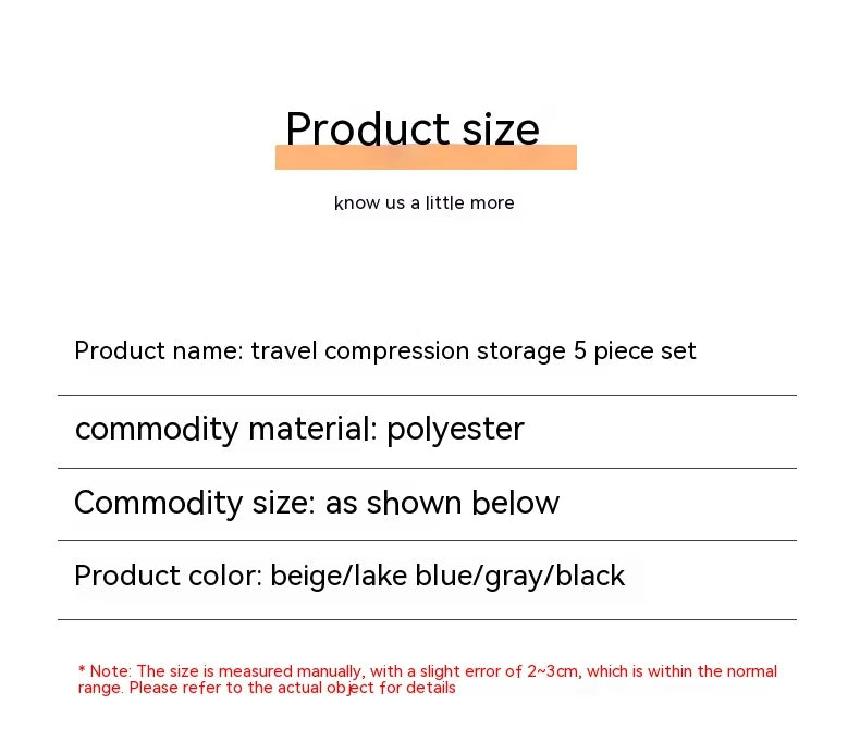 Travel Cases Compression Packing Cubes